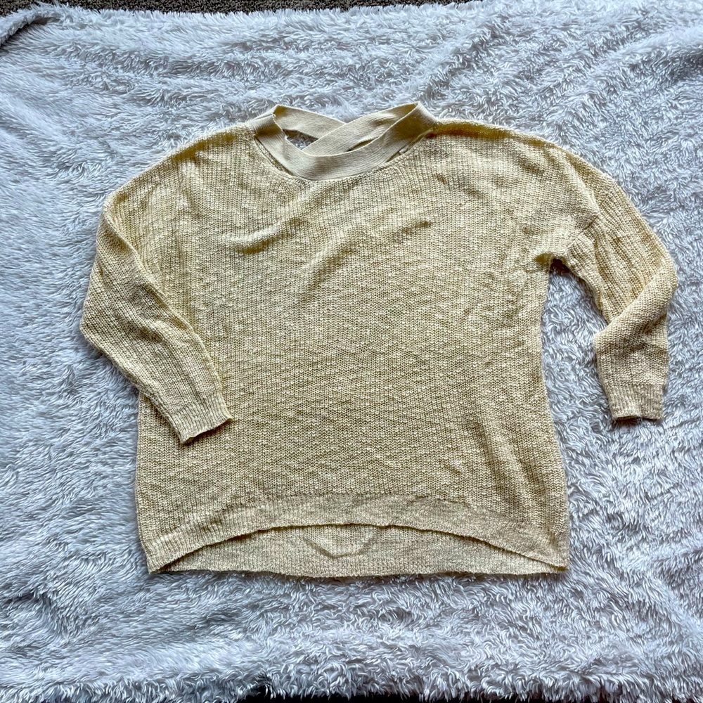 Cream cut out detail sweater